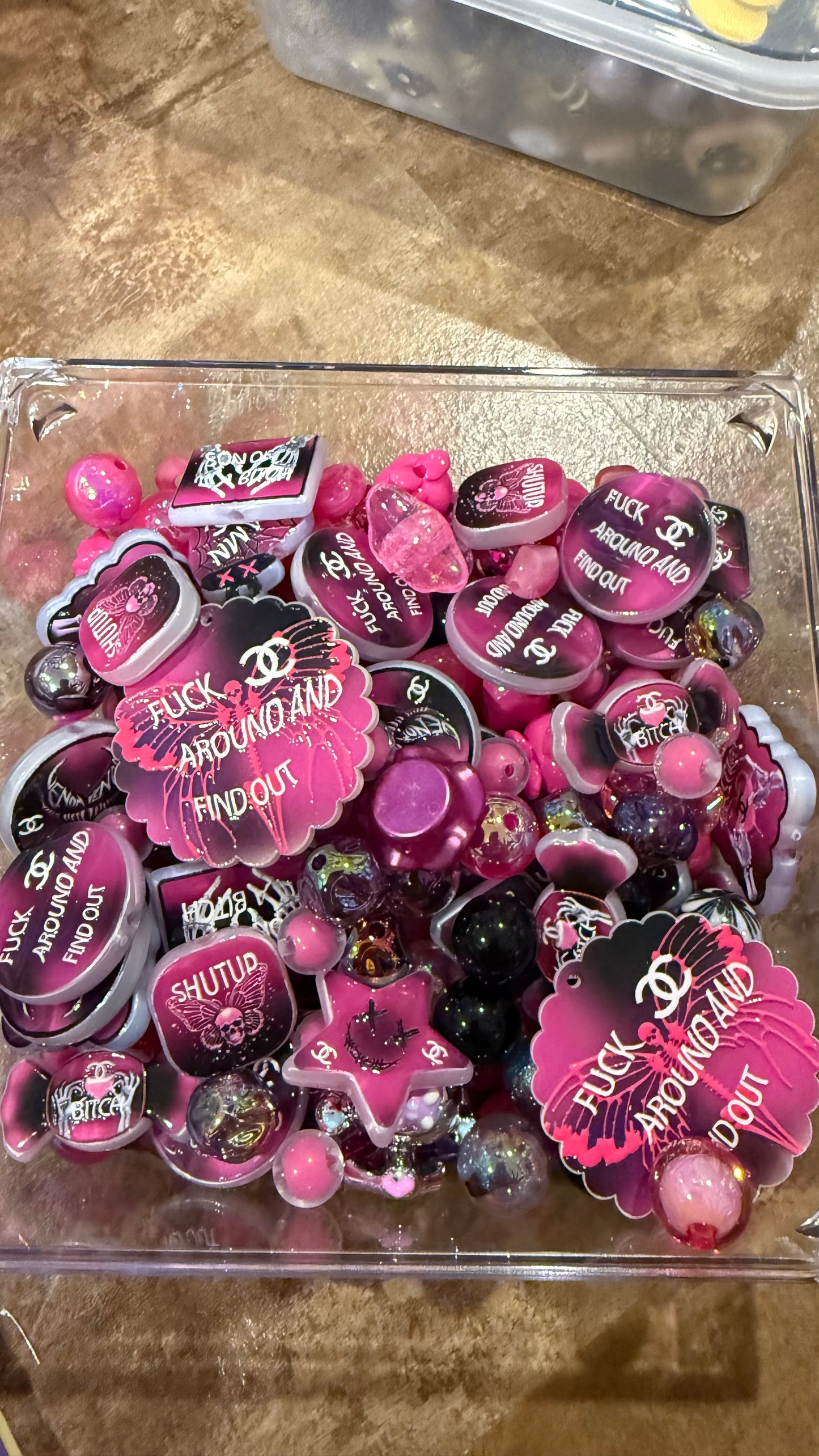 Acrylic beads Mixes," $19.80 mixes choose your size! Please see ML for pricing!