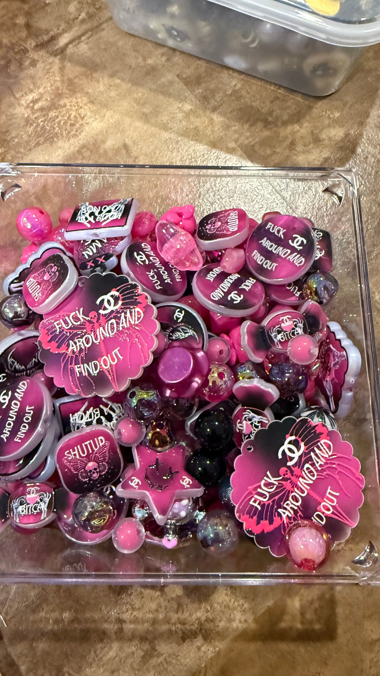 Acrylic beads Mixes," $19.80 mixes choose your size! Please see ML for pricing!