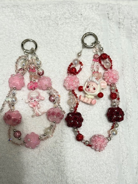 Fancy Acrylic , Diamond and Alloy Phone Chain Lucky Bags