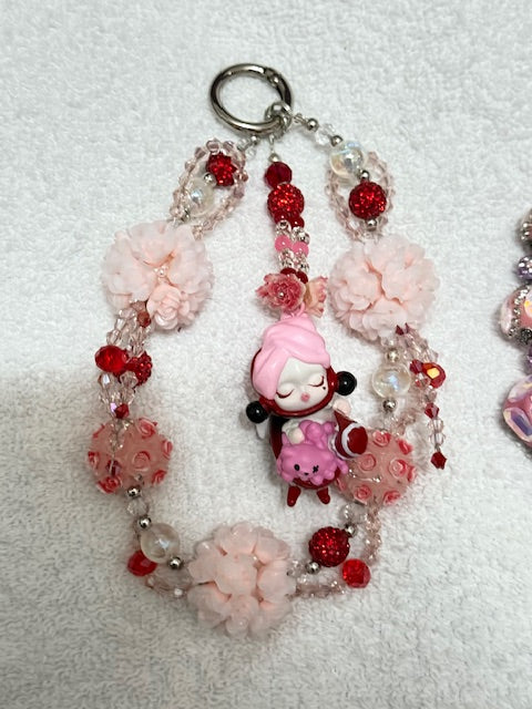 Fancy Acrylic , Diamond and Alloy Phone Chain Lucky Bags
