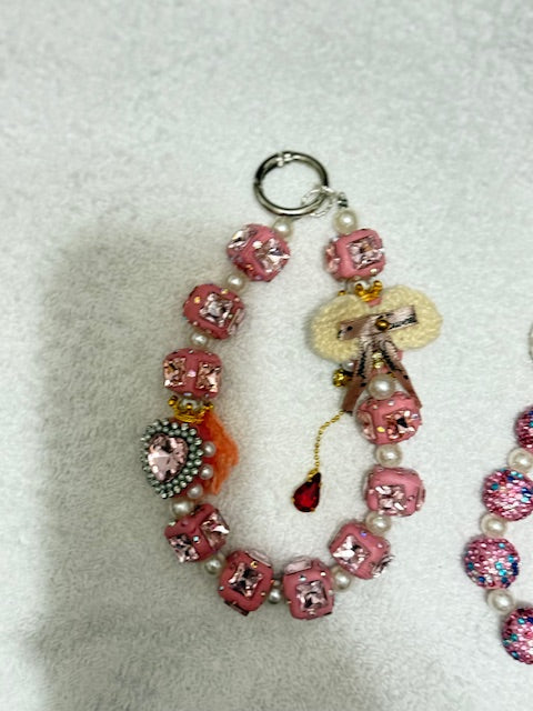 Fancy Acrylic , Diamond and Alloy Phone Chain Lucky Bags