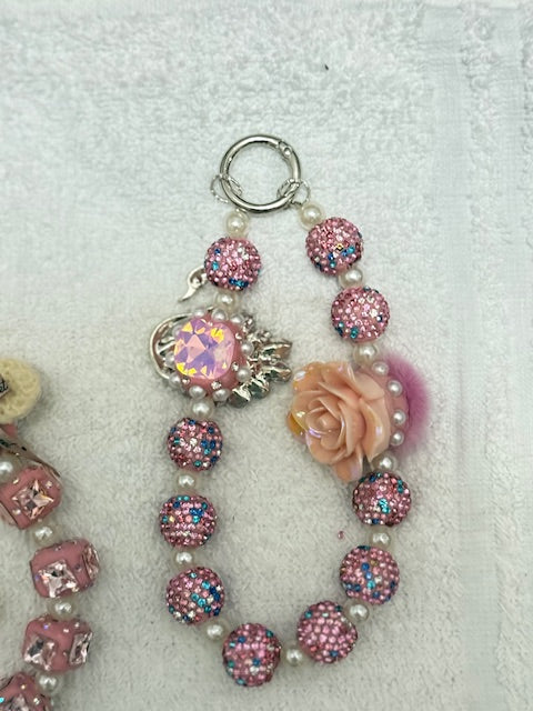 Fancy Acrylic , Diamond and Alloy Phone Chain Lucky Bags