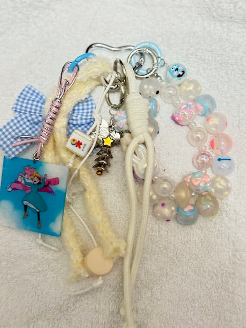 Fancy Acrylic , Diamond and Alloy Phone Chain Lucky Bags