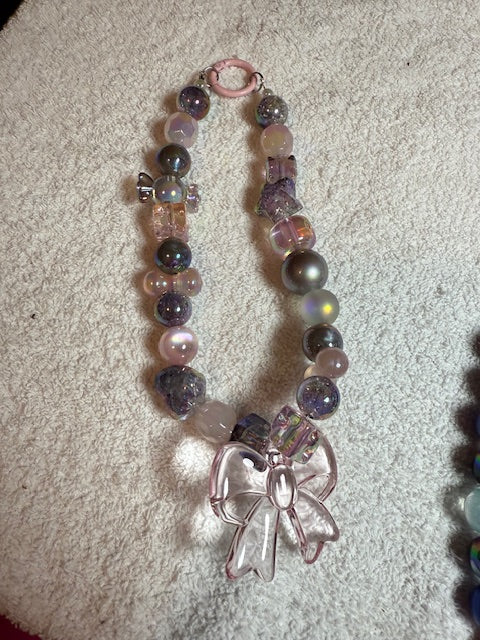 Fancy Acrylic , Diamond and Alloy Phone Chain Lucky Bags