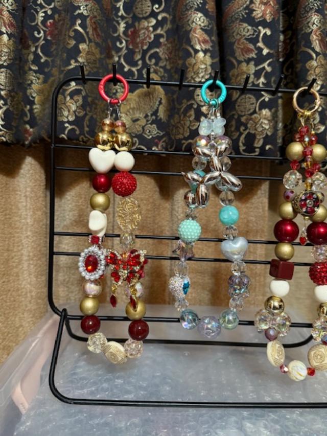Fancy Acrylic , Diamond and Alloy Phone Chain Lucky Bags