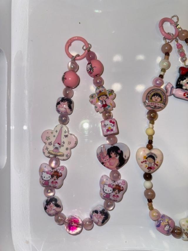 Fancy Acrylic , Diamond and Alloy Phone Chain Lucky Bags